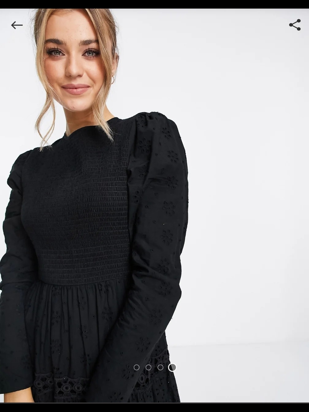 ASOS DESIGN shirred maxi dress w/ lace inserts, Modest Size US 8 - Picture 4 of 16